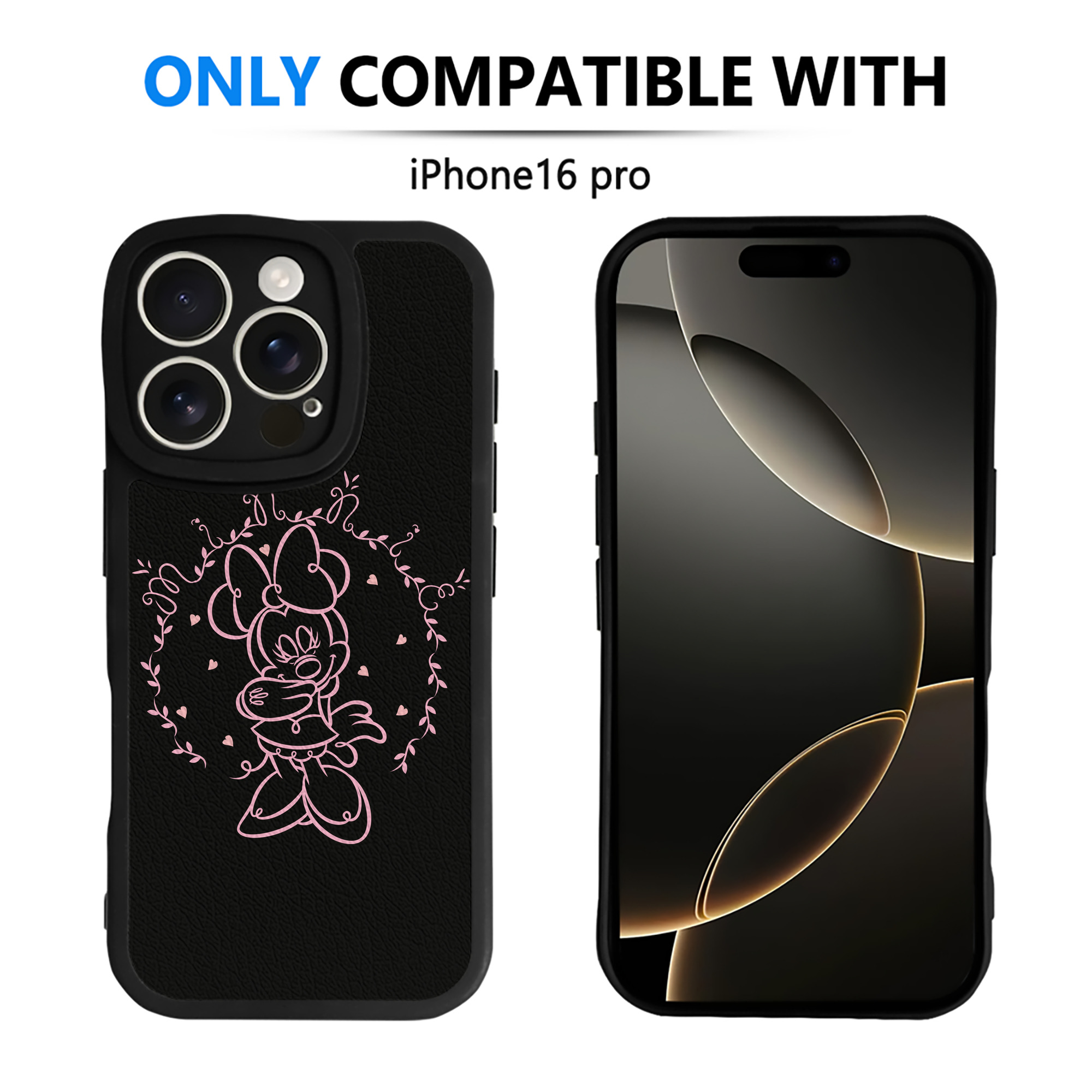 （画像用） ミッキーマウス Mickey Mouse 【iPhone 16シリーズ対応】シリコンスマホケース（レザー調） 材質：シリコン